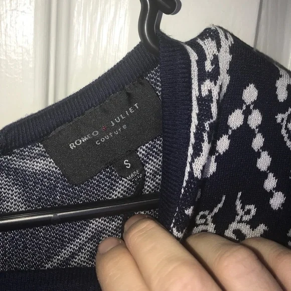 Midnight blue Romeo & Juliet Coture Brocade Sweater Dress - Picture 5 of 7